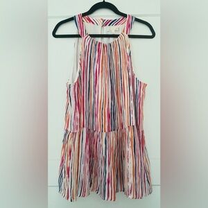 EUC Hailey Lyn‎ Flowy Colorful Stripe Halter Sleeveless Top, XL